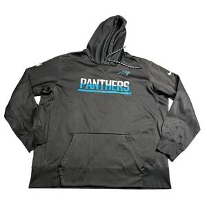 Nike NFL Carolina Panthers Therma-FIT Hoodie Men's 2XL Black Pullover 745984-010